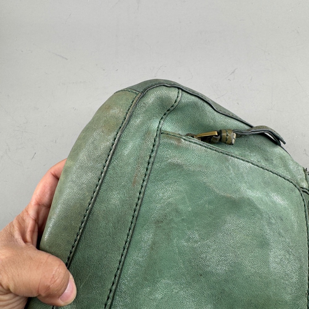 Fossil Women Lamb Leather Crossbody Bag Turnlock Key Charm Sage Green 7091 - Picture 9 of 11